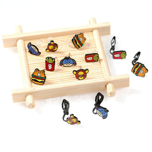 Earring Alloy Cute Cartoon Burger French Fries (M) MIC-QiR008