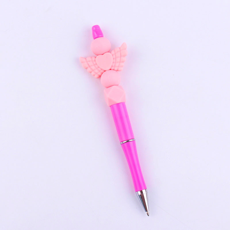 Beadable Pens Handmade Angel Silicone Beaded Ballpoint Pen GuangTian005