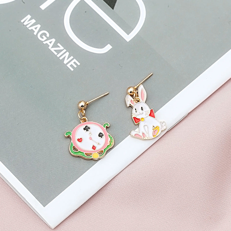 Alloy Rabbit Hollow Geometry Earrings MIC-LvG012