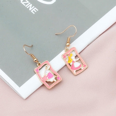 Alloy Rabbit Hollow Geometry Earrings MIC-LvG012