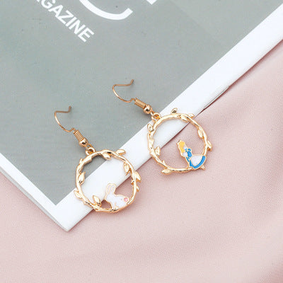 Alloy Rabbit Hollow Geometry Earrings MIC-LvG012