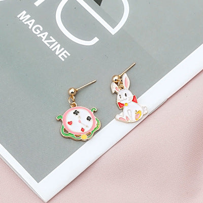 Alloy Rabbit Hollow Geometry Earrings MIC-LvG012