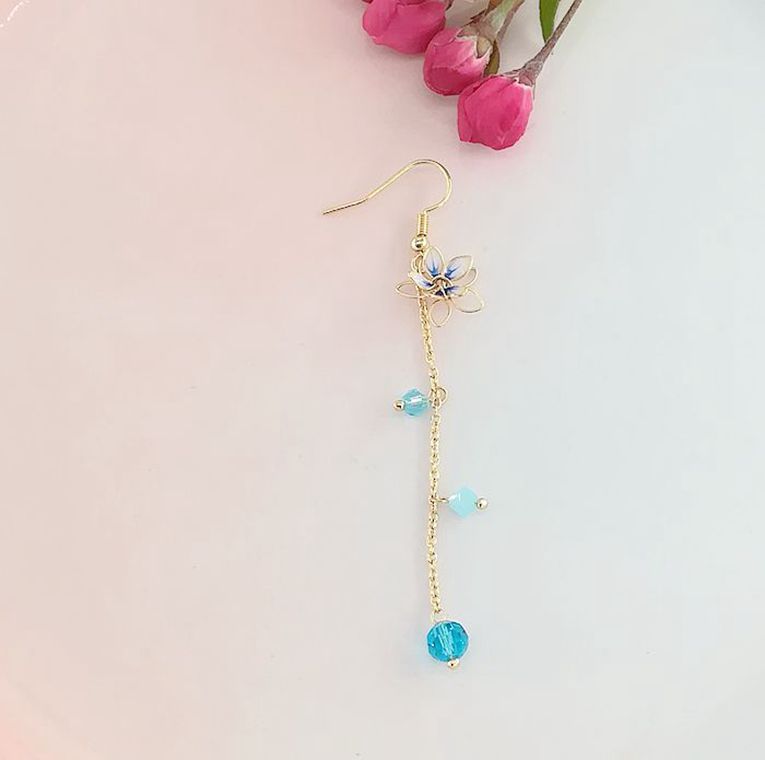 Alloy long crystal hollow earrings MIC-MSY002