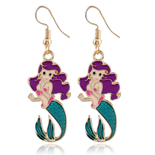 Acrylic Colorful Mermaid Earrings MIC-KaiQ023