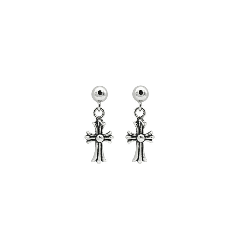 S925 Sterling silver cross earrings MIC-DeL010