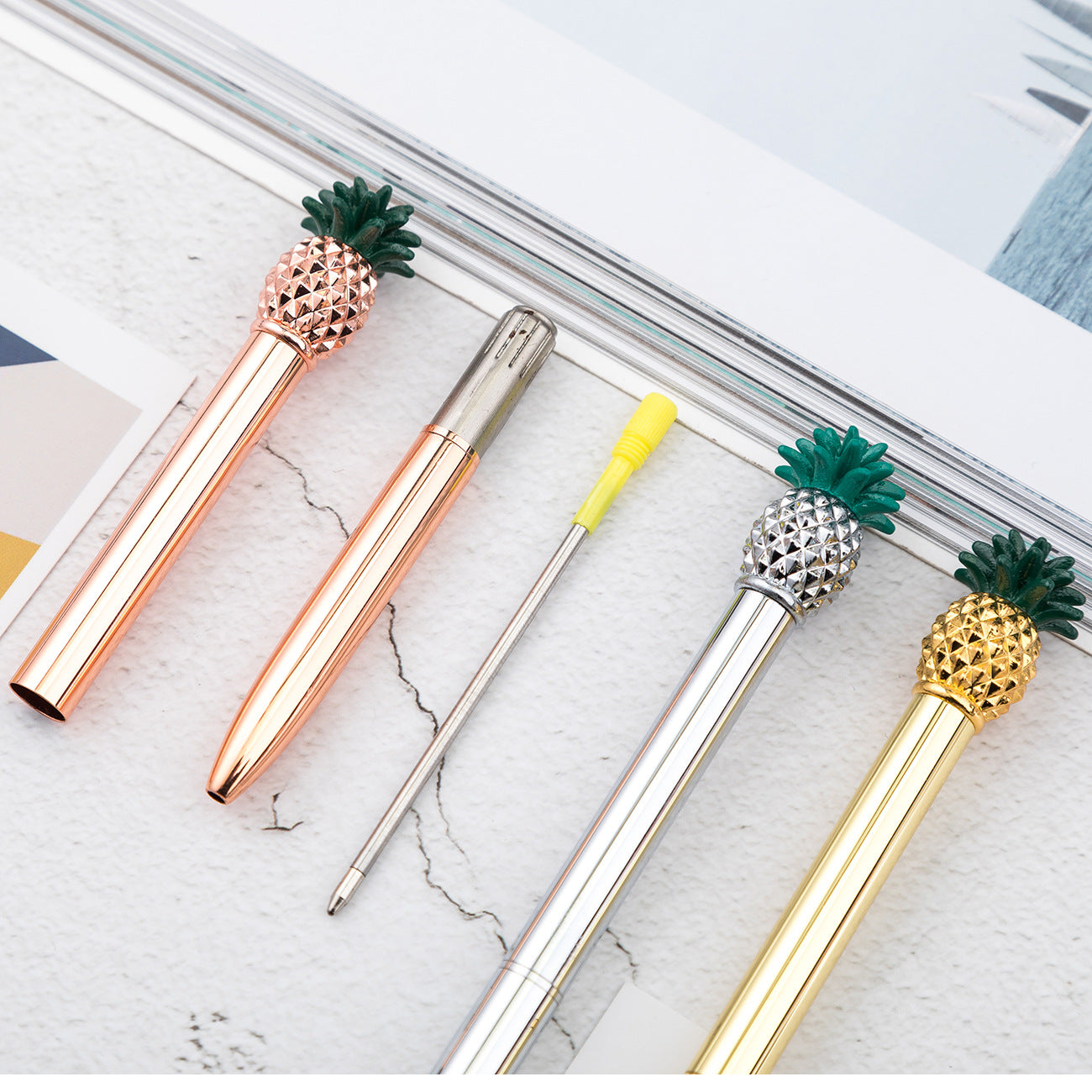 cute pineapple ballpoint pen business gift metal signature pen Huah034