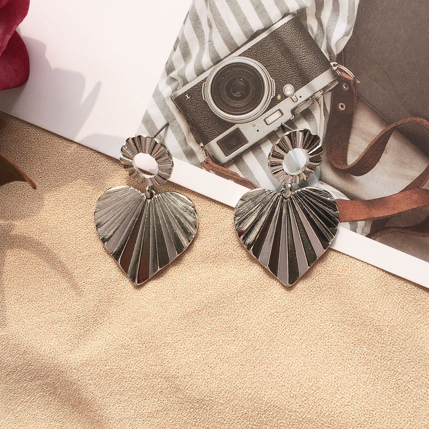 Alloy irregular peach shaped earrings MIC-AYN008