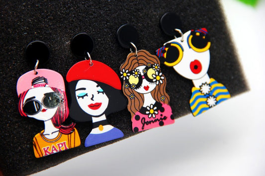 Acrylic cartoon temperament personalized earrings MIC-HanS006