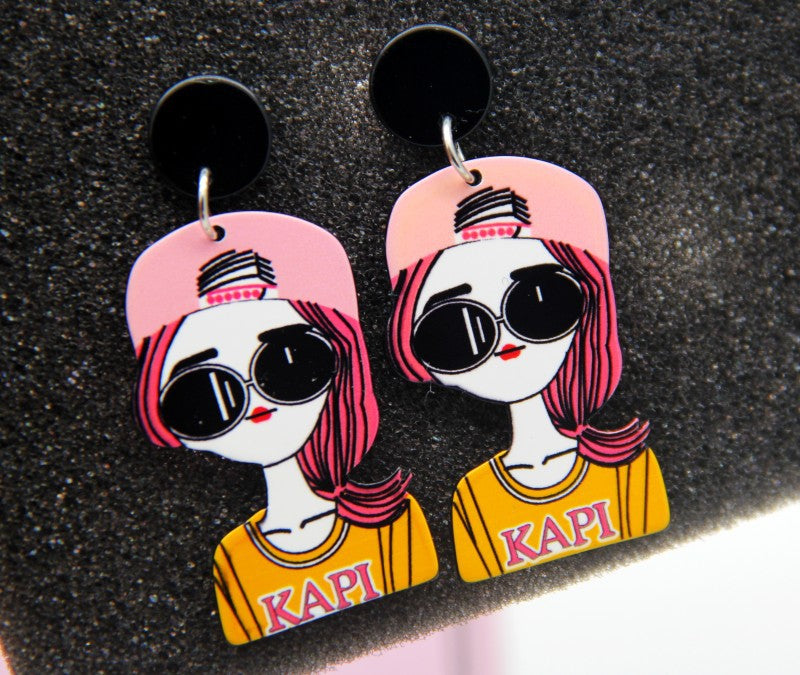 Acrylic cartoon temperament personalized earrings MIC-HanS006