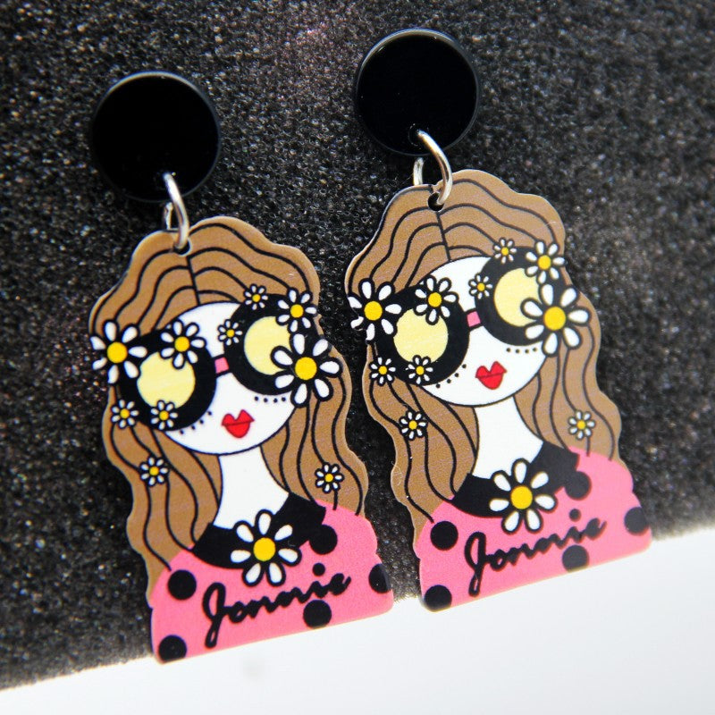 Acrylic cartoon temperament personalized earrings MIC-HanS006