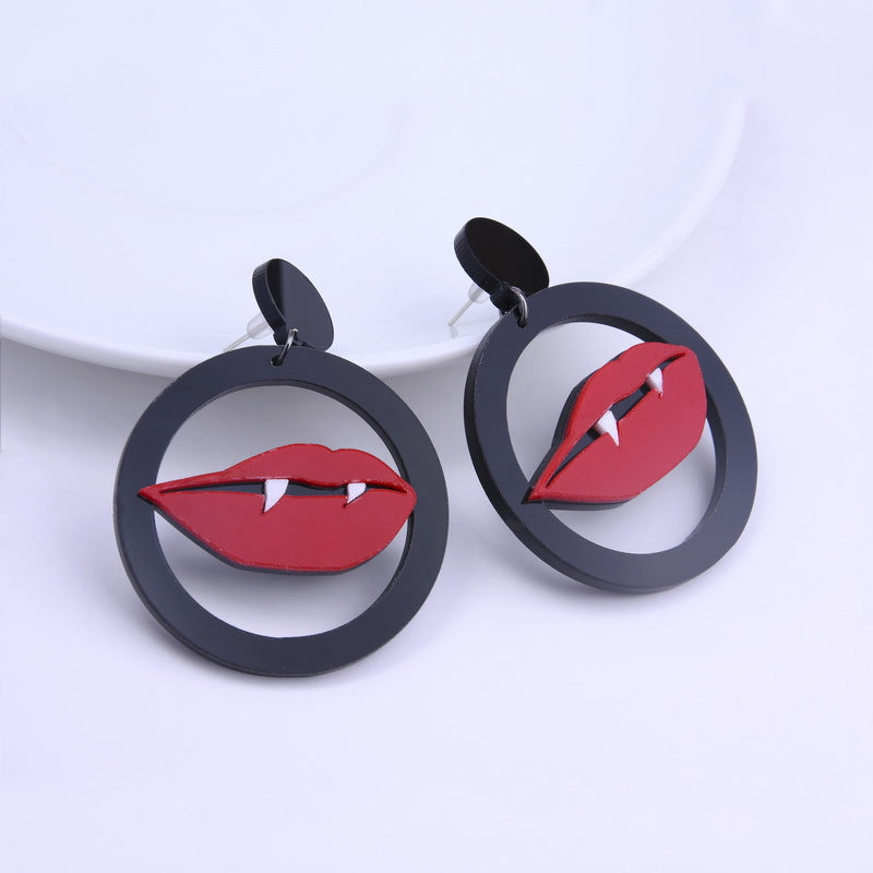 Cute Lips Cartoon Acrylic earrings MIC-XueP007