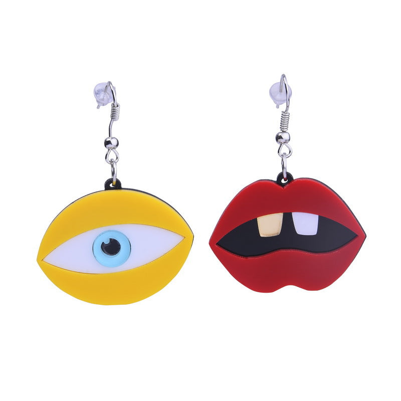 Cute Lips Cartoon Acrylic earrings MIC-XueP006