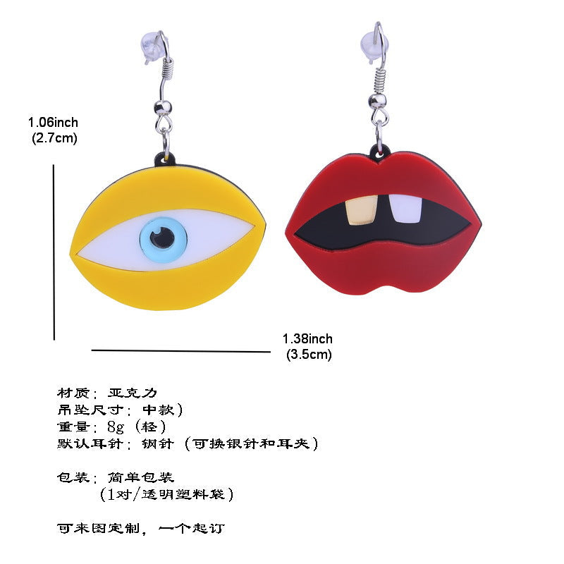 Cute Lips Cartoon Acrylic earrings MIC-XueP006