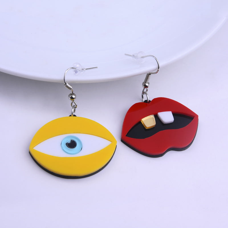 Cute Lips Cartoon Acrylic earrings MIC-XueP006