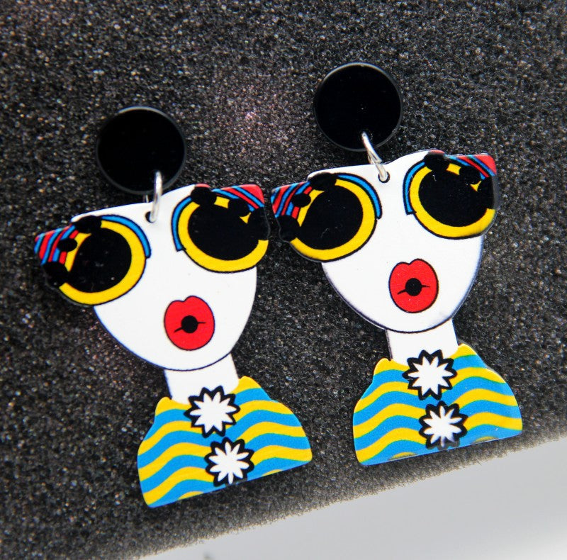 Acrylic cartoon temperament personalized earrings MIC-HanS006