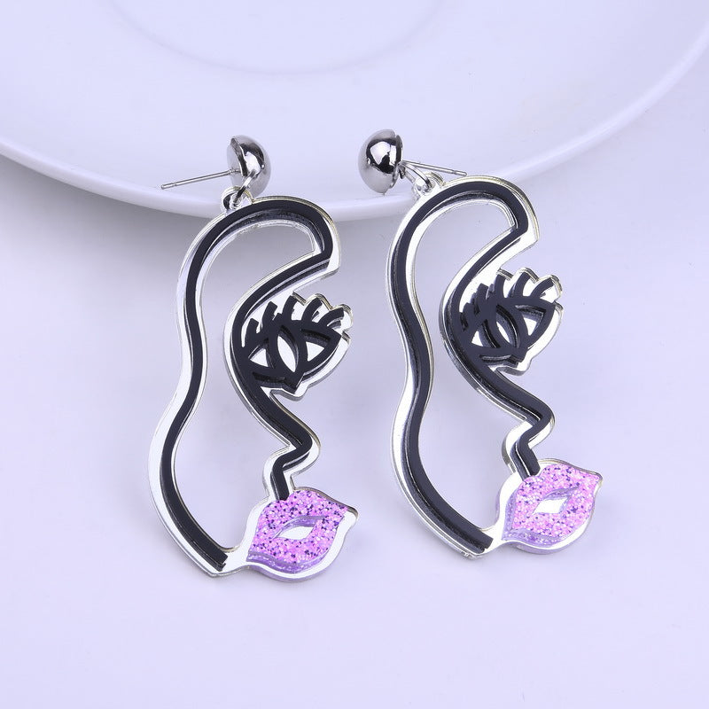 Acrylic funny face earrings MYA-XueP047