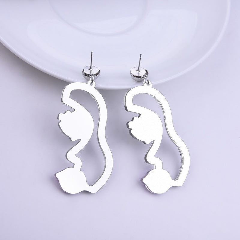 Acrylic funny face earrings MYA-XueP047