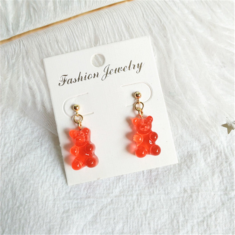 Alloy Crystal Bear Earrings MIC-RMM009