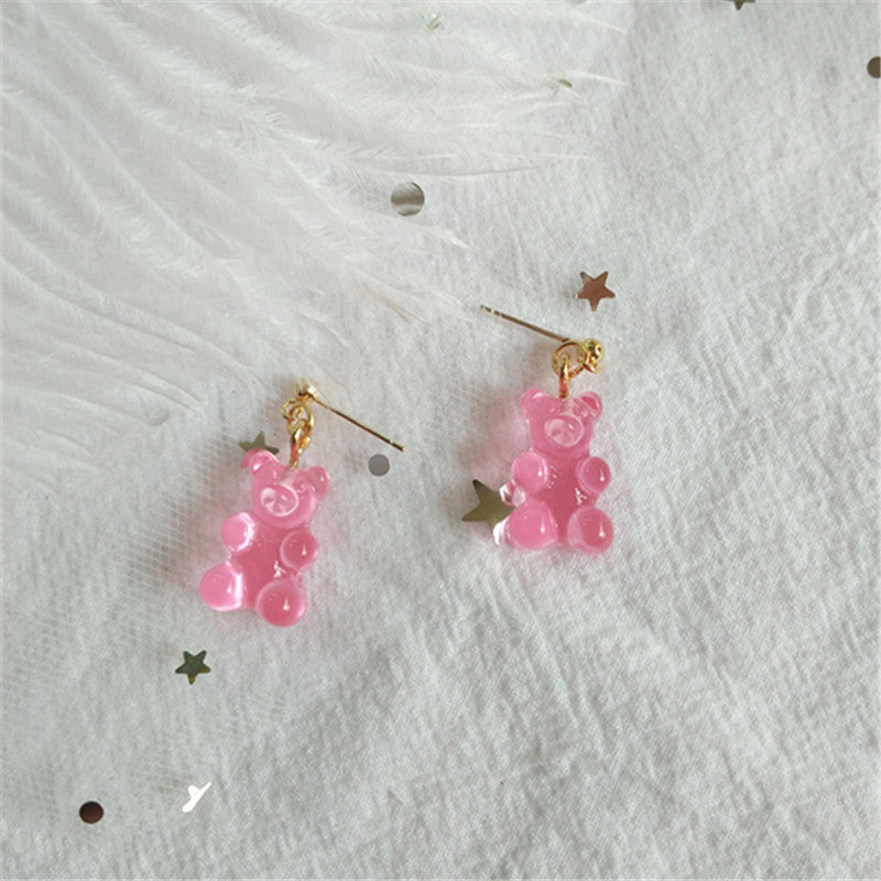 Alloy Crystal Bear Earrings MIC-RMM009