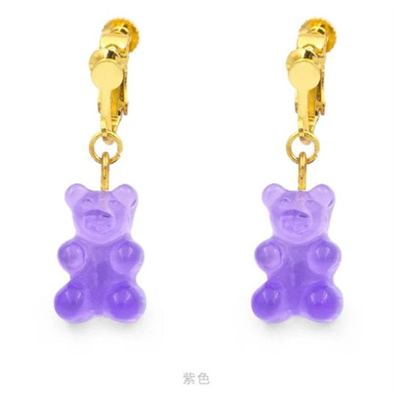 Alloy Crystal Bear Earrings MIC-RMM009