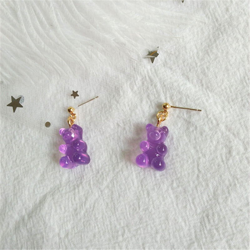 Alloy Crystal Bear Earrings MIC-RMM009