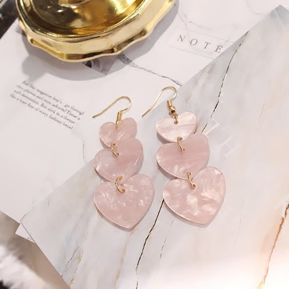 Acrylic Geometry Three Piece Size Earrings MIC-JianL007