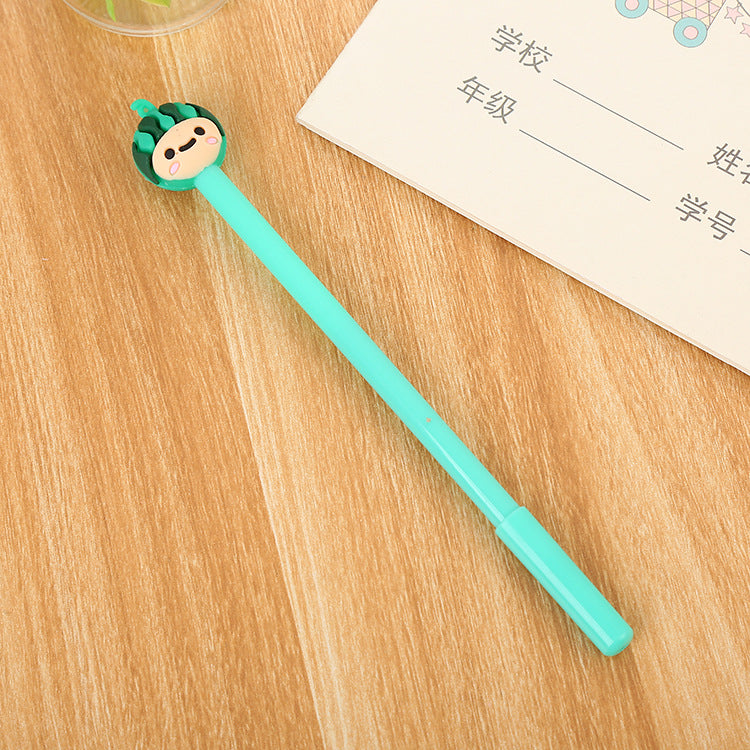 Random Cartoon Fruit Shape Silicone Plastic Ballpoint Pen Liuj005