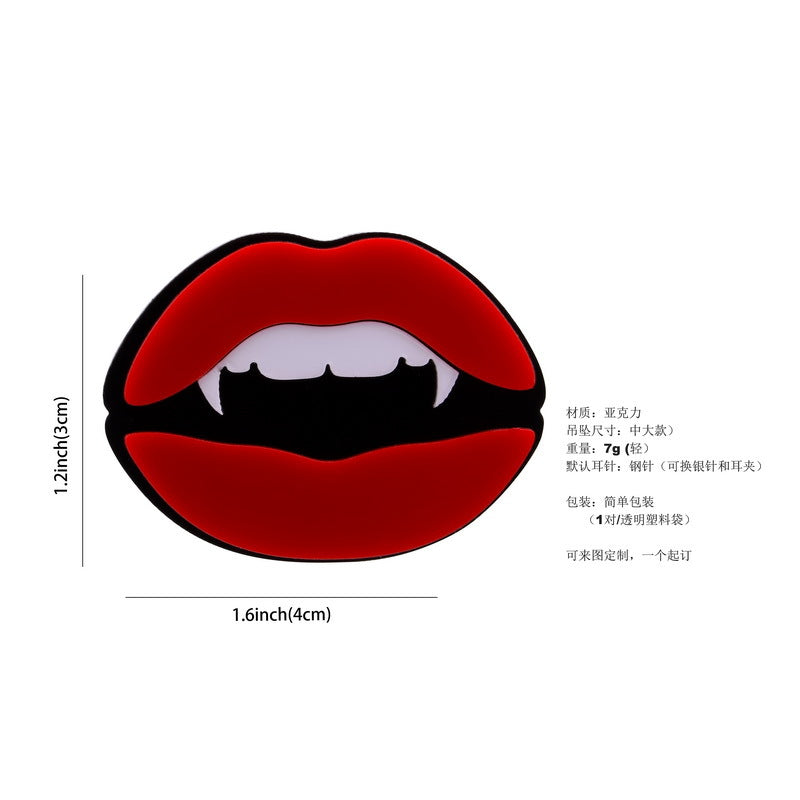 Cute Lips Cartoon Acrylic earrings MIC-XueP005