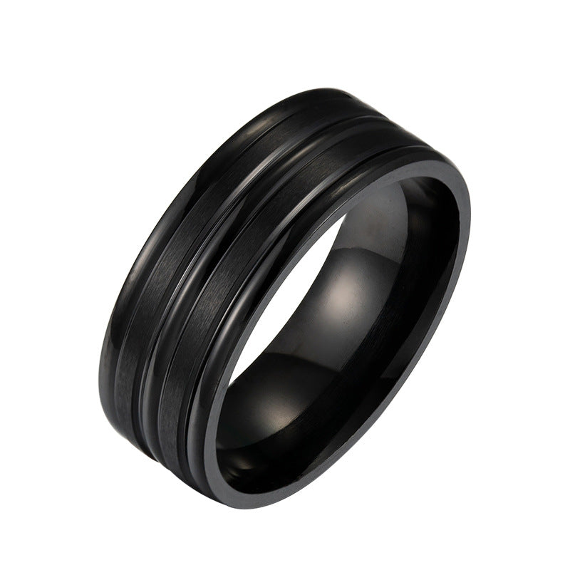 Stainless steel frosted ring simple ring ShouM032