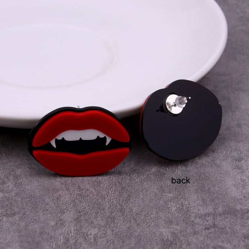 Cute Lips Cartoon Acrylic earrings MIC-XueP005