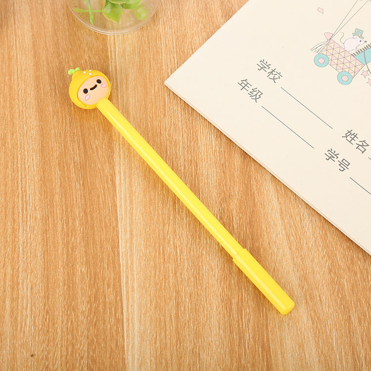 Random Cartoon Fruit Shape Silicone Plastic Ballpoint Pen Liuj005