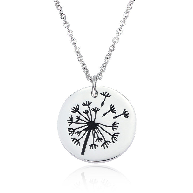 Titanium steel dandelion necklace MIC-LAA006