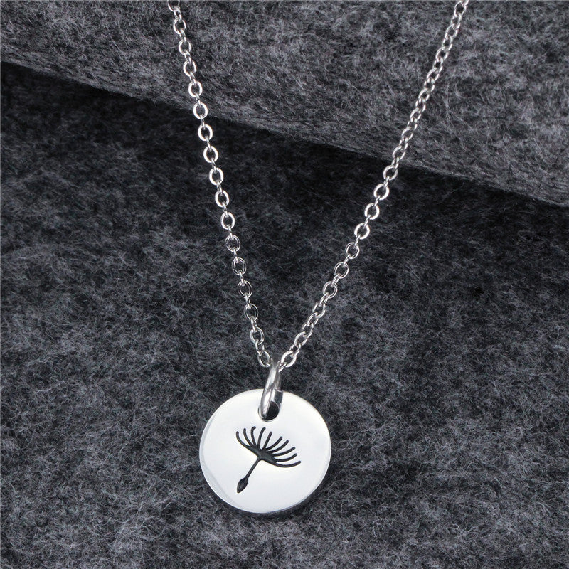 Titanium steel dandelion necklace MIC-LAA006