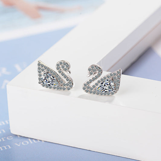 Swan crystal earringsMinimo de compra 2 MIC-XZS004