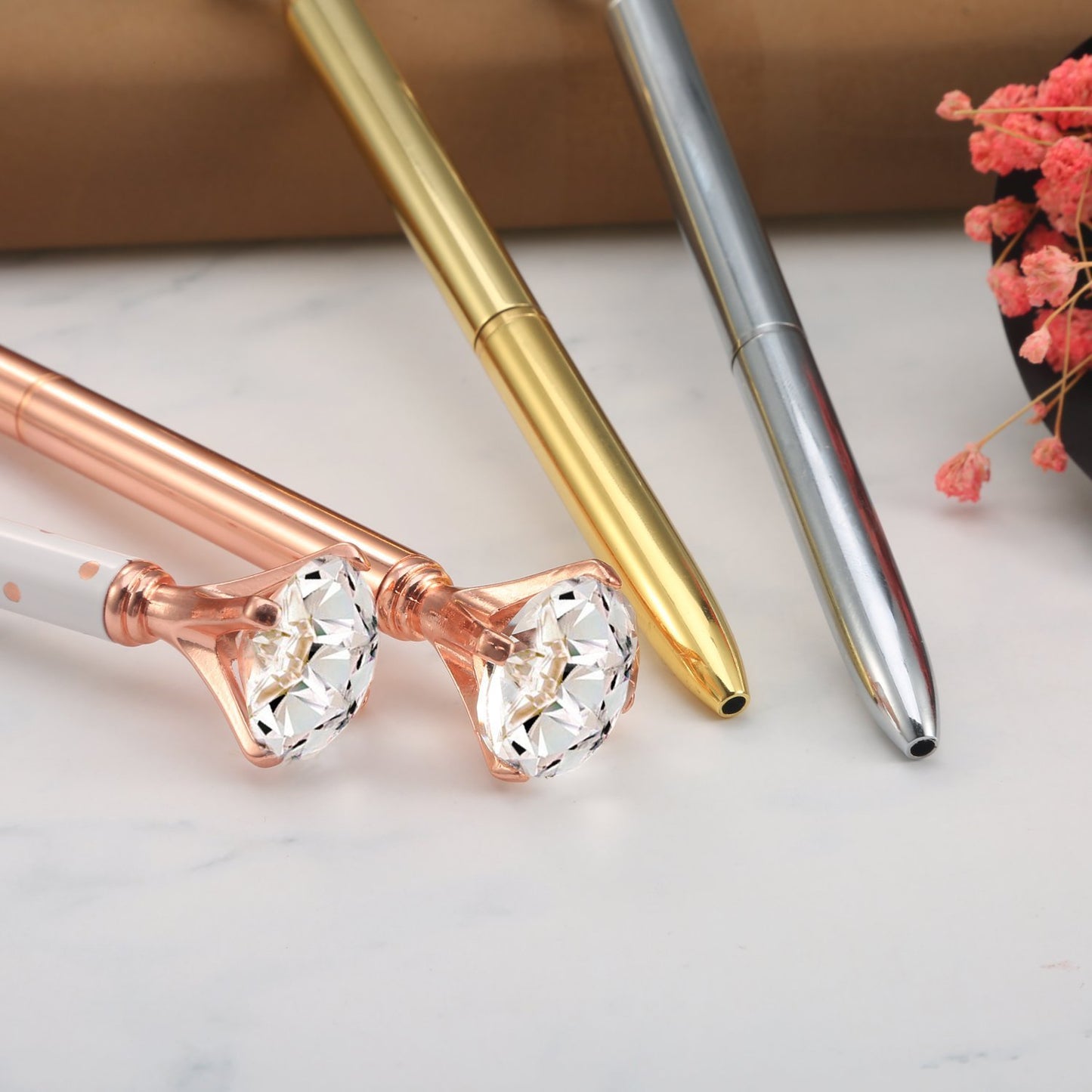 Diamond Shaped Metal Rotary Ballpoint Pen Baon002