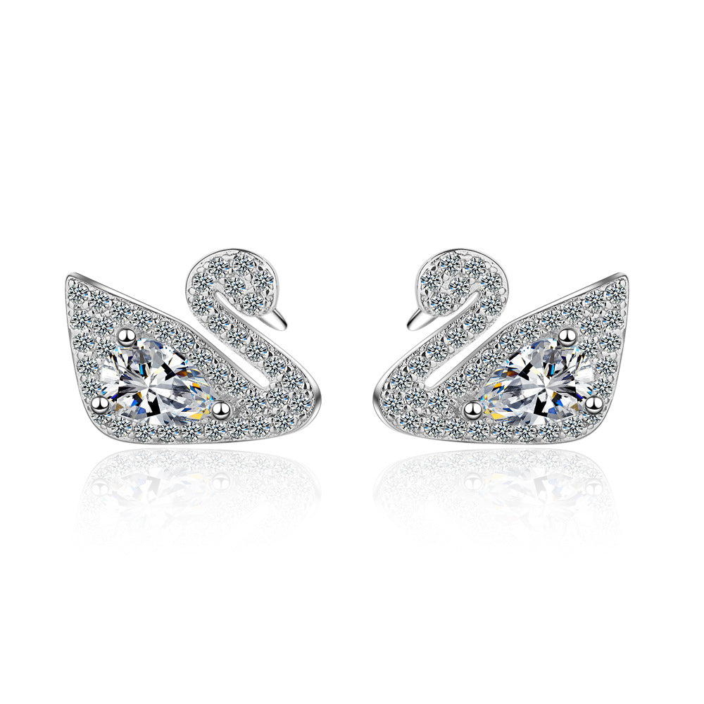 Swan crystal earringsMinimo de compra 2 MIC-XZS004