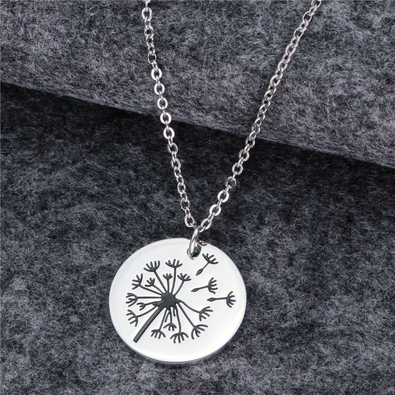 Titanium steel dandelion necklace MIC-LAA006