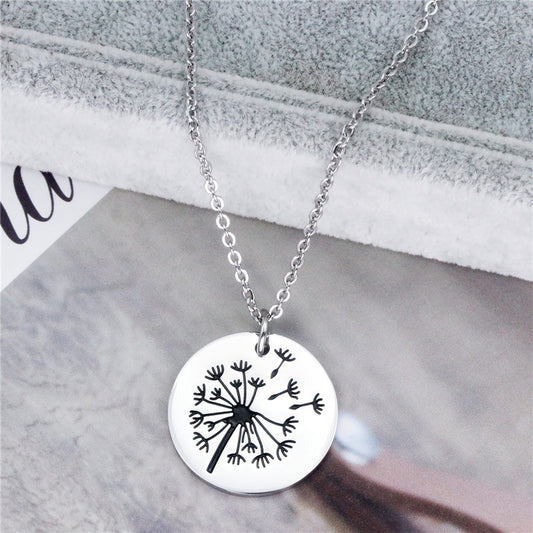 Titanium steel dandelion necklace MIC-LAA006