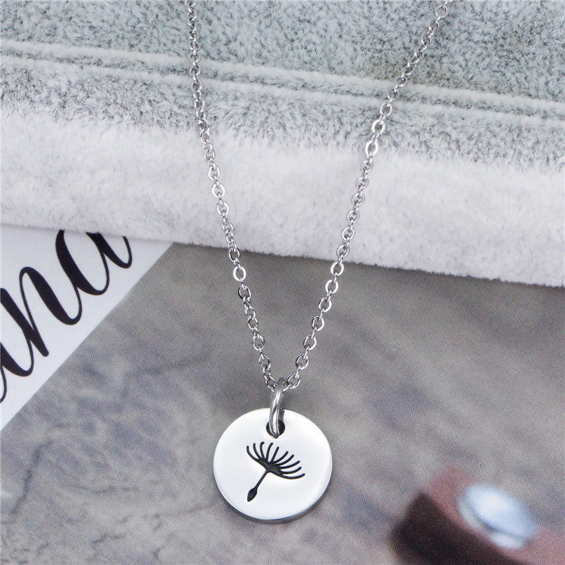 Titanium steel dandelion necklace MIC-LAA006