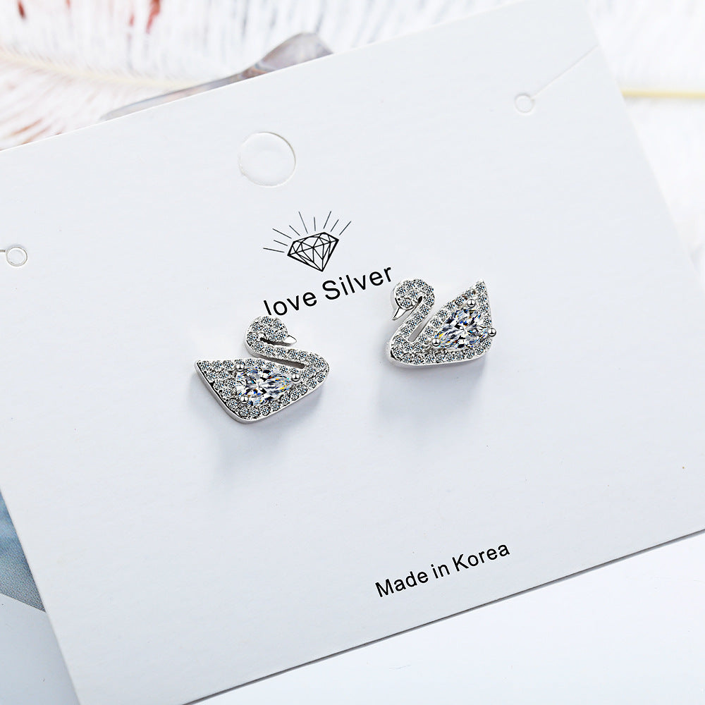 Swan crystal earringsMinimo de compra 2 MIC-XZS004