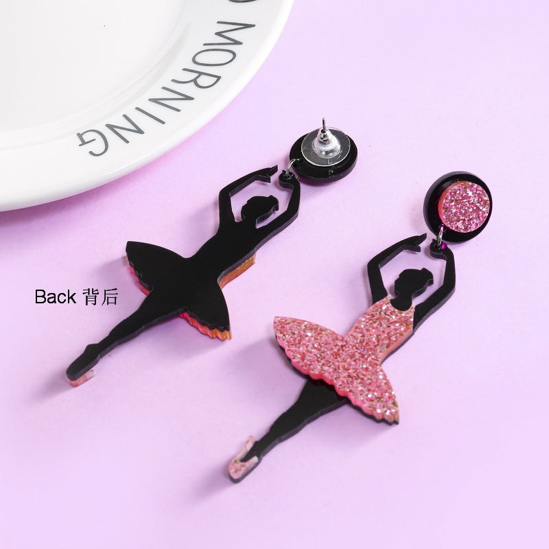 Acrylic Ballet Girl Earrings MYA-XueP035