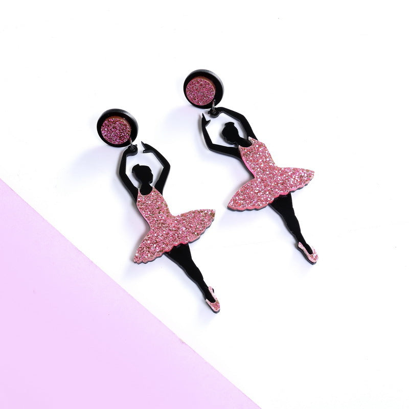 Acrylic Ballet Girl Earrings MYA-XueP035