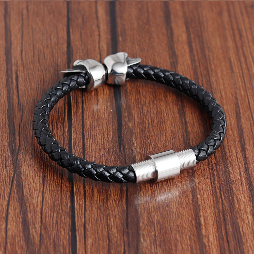 Bracelet Titanium Steel Stainless Steel Men's Bracelet Leather Bracelet OSD003