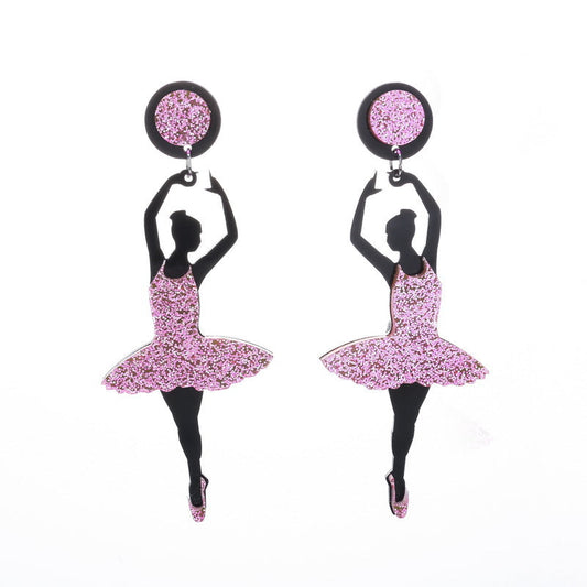 Acrylic Ballet Girl Earrings MYA-XueP035