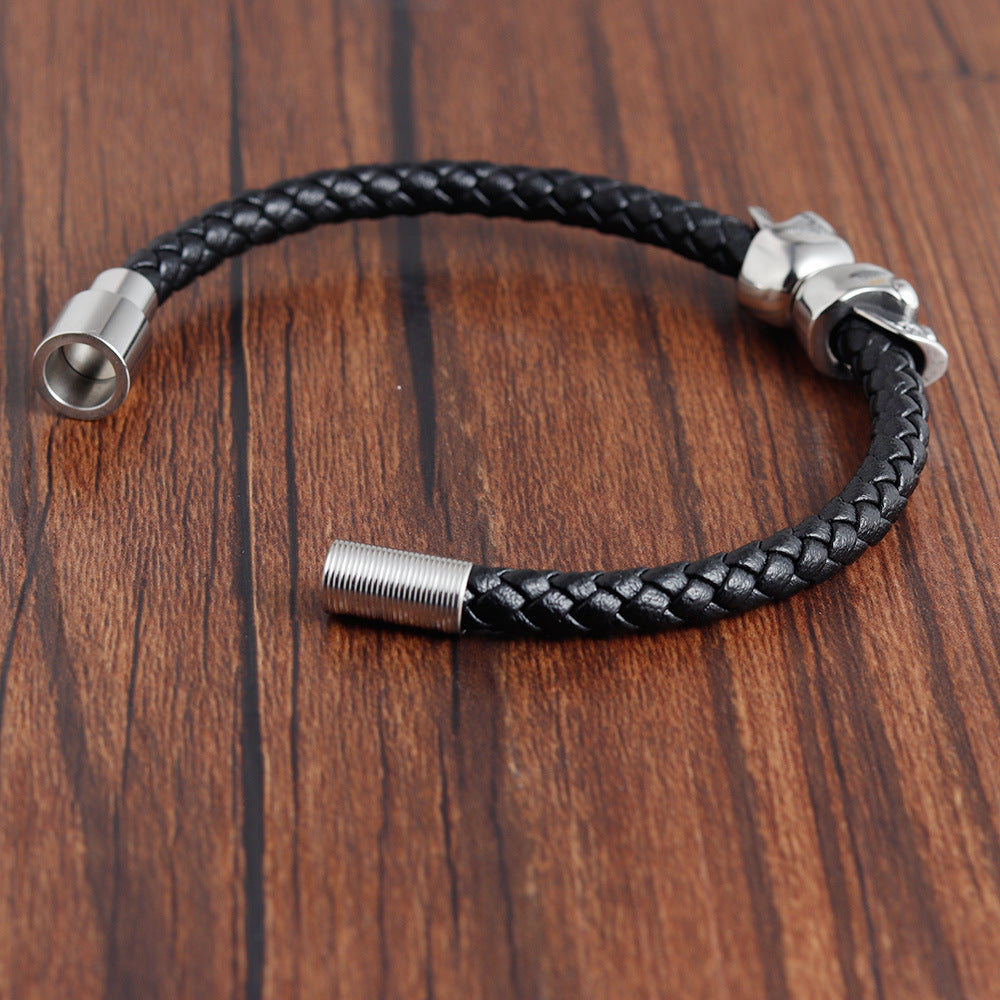 Bracelet Titanium Steel Stainless Steel Men's Bracelet Leather Bracelet OSD003