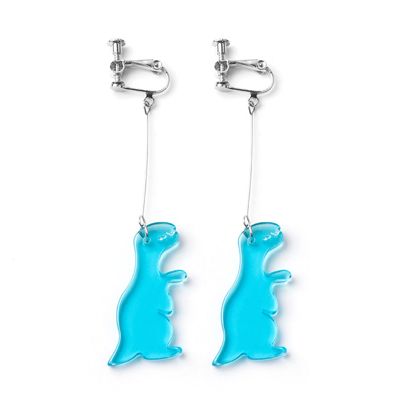 Alloy transparent acrylic dinosaur earrings (Minimo de Compra 2) MIC-MDD070