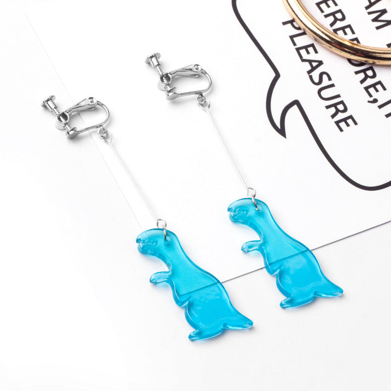 Alloy transparent acrylic dinosaur earrings (Minimo de Compra 2) MIC-MDD070