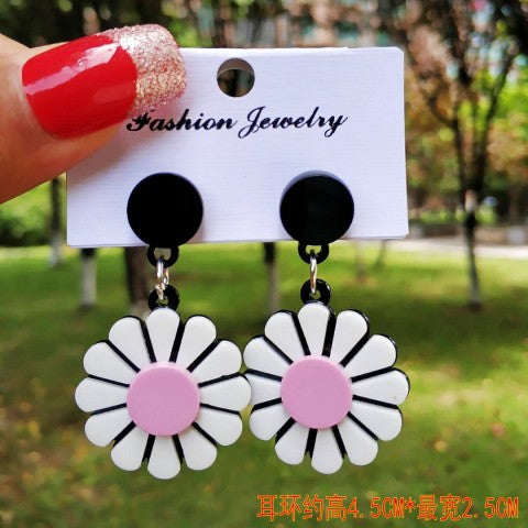 Acrylic smiley face letter earrings MIC-HanS004