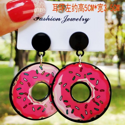 Acrylic smiley face letter earrings MIC-HanS004