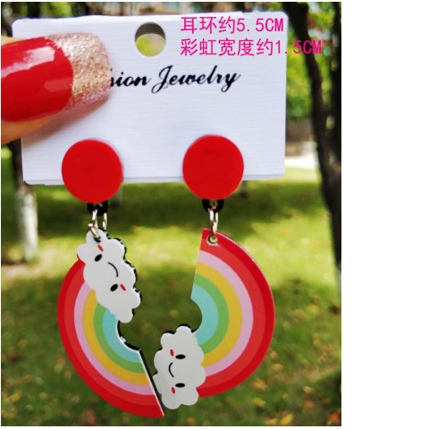 Acrylic smiley face letter earrings MIC-HanS004